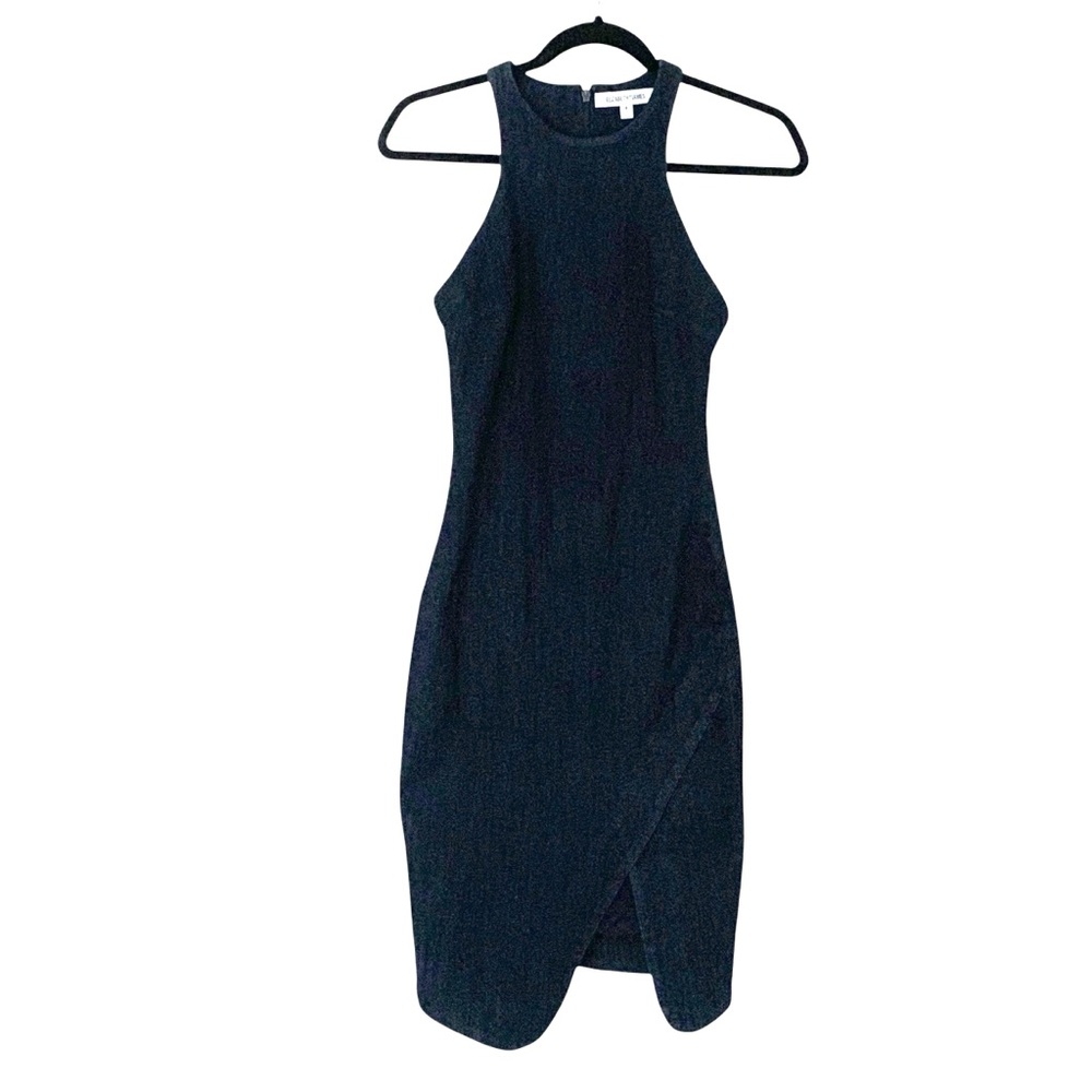 Elizabeth and James Black Halter Mini Dress